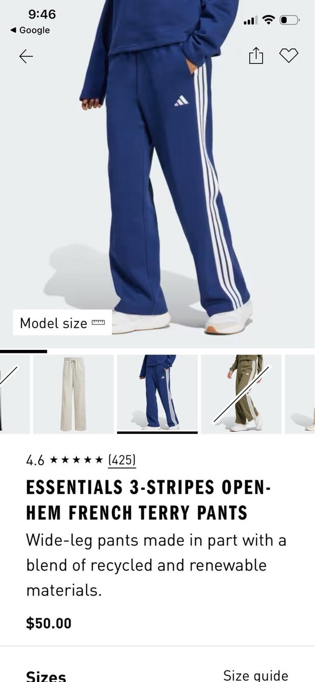Adidas women 3 Stripe Open Hem Pant